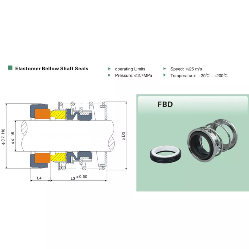 Механическое уплотнение с резиновым сильфоном FBD