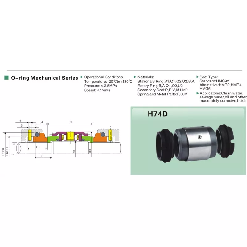 H74D Многопружинное механическое уплотнение