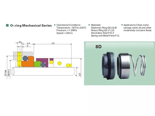 8D Single Spring Mechanical Seal